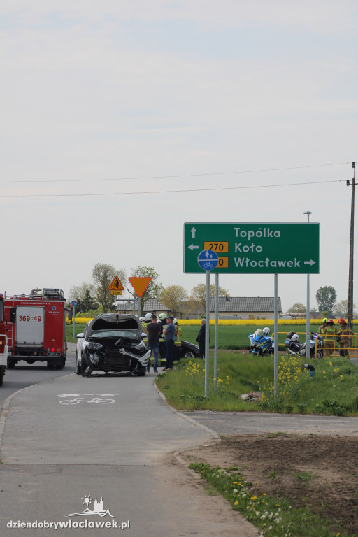 Wypadek na obwodnicy Lubrańca