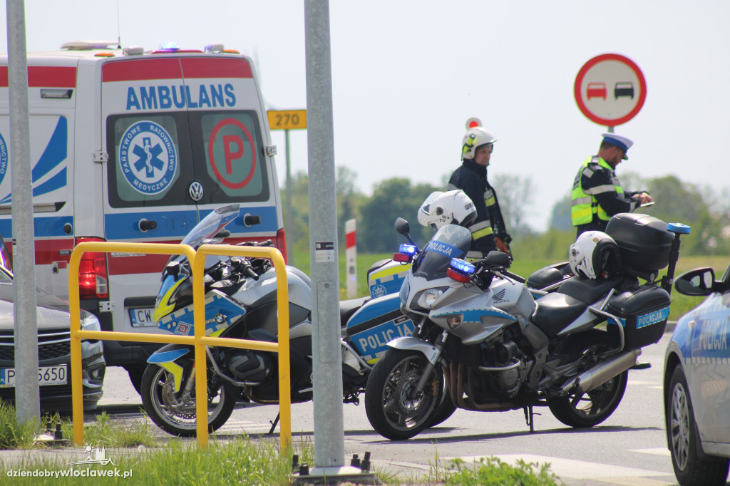 Wypadek na obwodnicy Lubrańca
