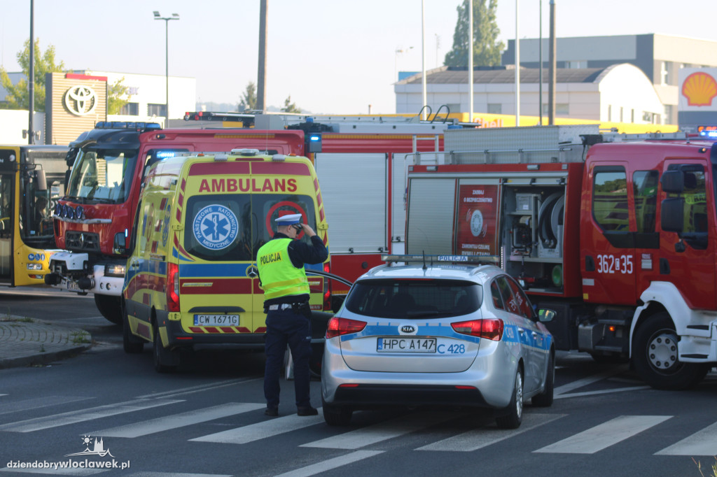 Wypadek na skrzyżowaniu Okrężna - Stodólna