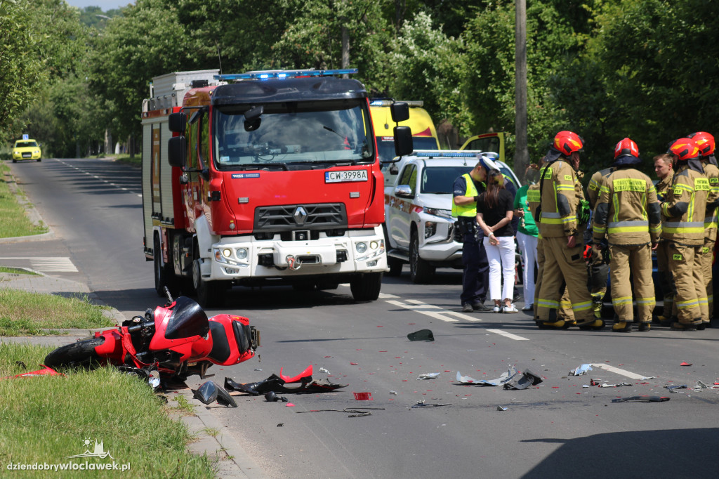 Wypadek z udziałem motocyklisty na Barskiej