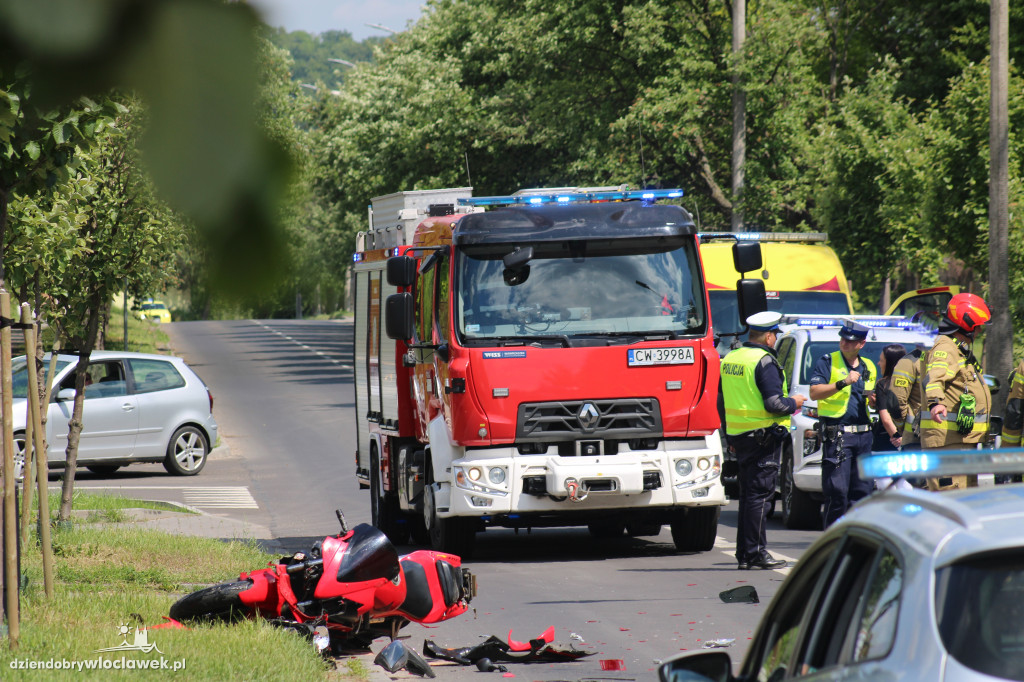 Wypadek z udziałem motocyklisty na Barskiej