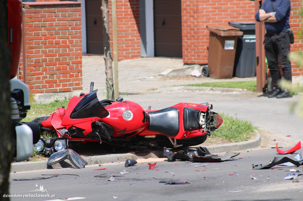 Wypadek z udziałem motocyklisty na Barskiej