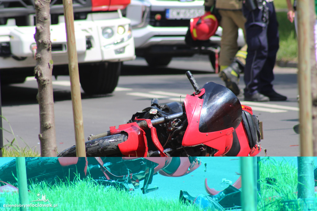 Wypadek z udziałem motocyklisty na Barskiej