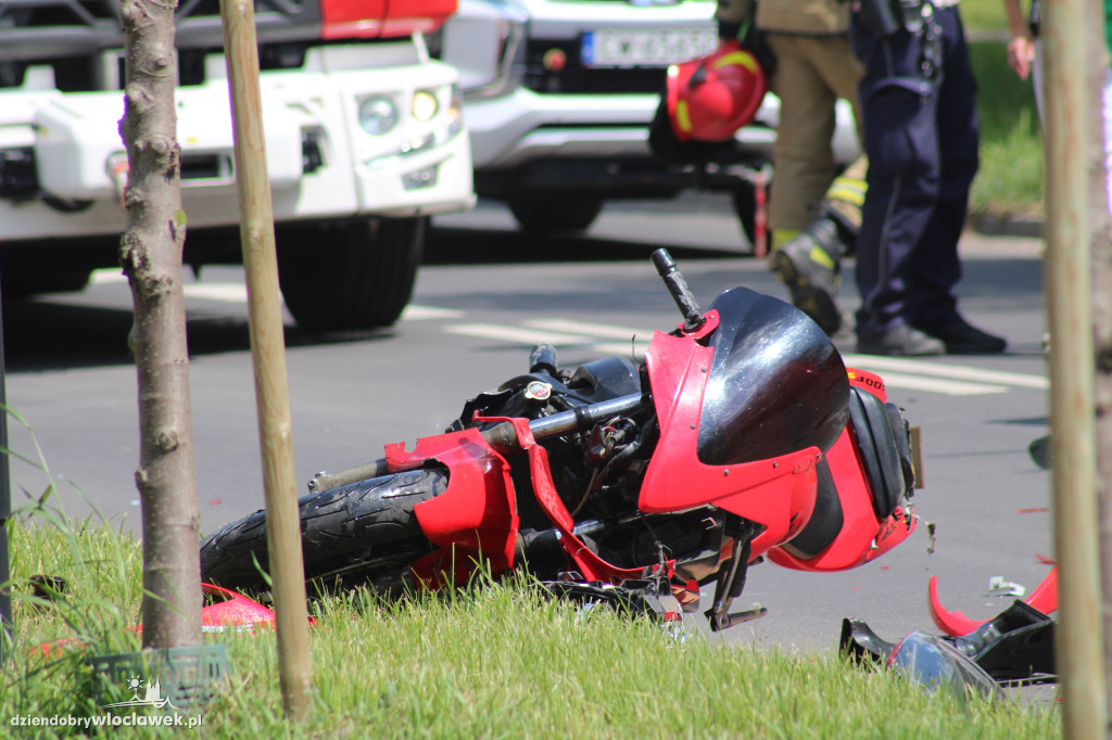 Wypadek z udziałem motocyklisty na Barskiej