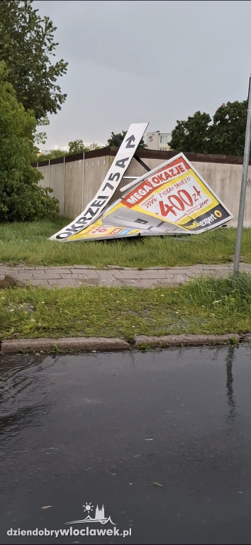 Skutki burzy we Włocławku