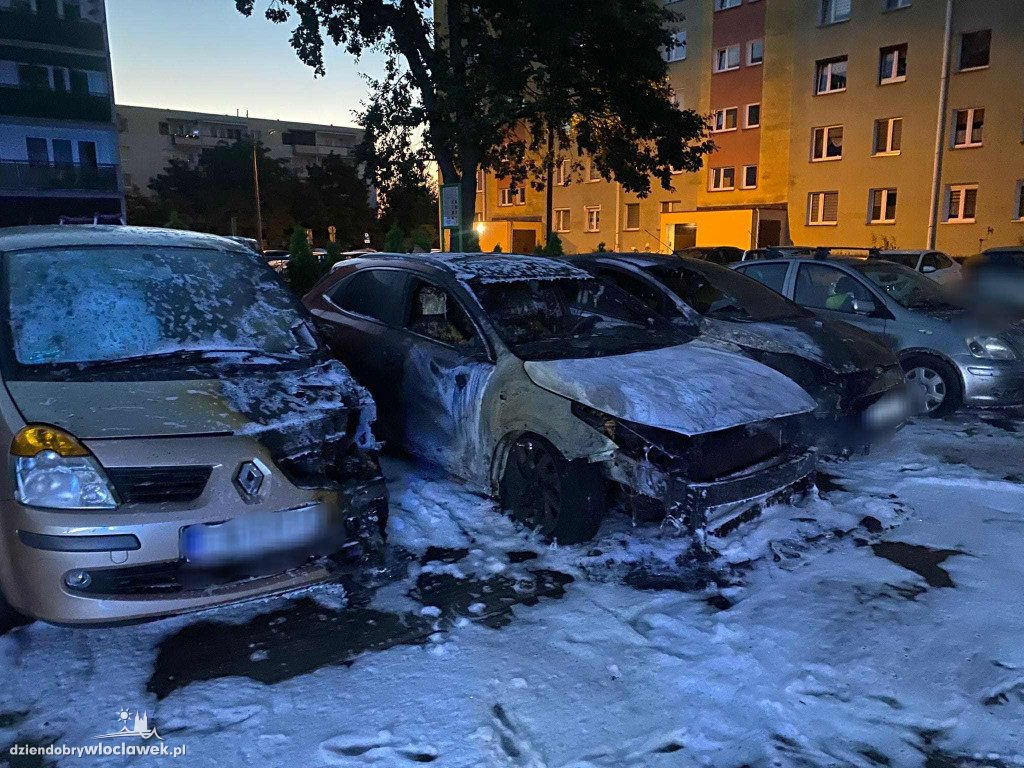 Pożar samochodów przy ulicy Łanowej