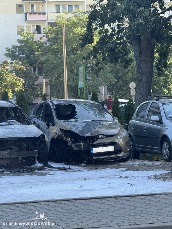 Pożar samochodów przy ulicy Łanowej