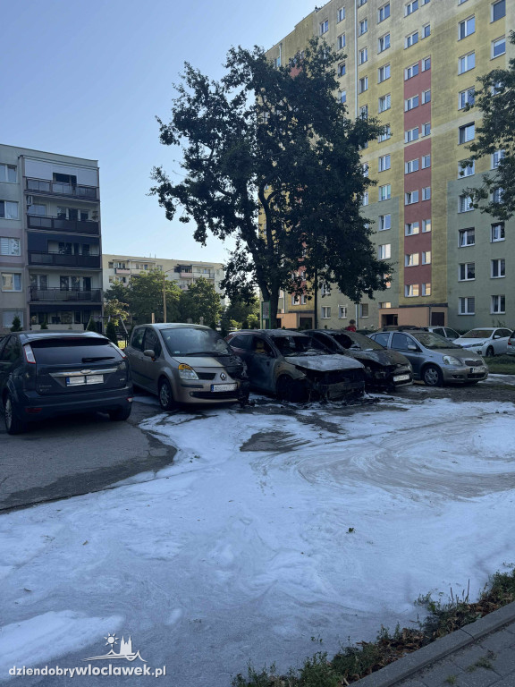 Pożar samochodów przy ulicy Łanowej