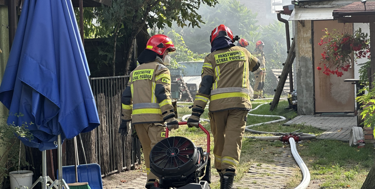 Pożar przy targowisku miejskim