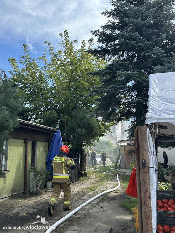 Pożar przy targowisku miejskim