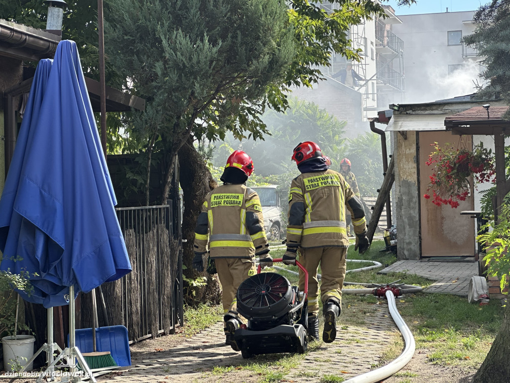Pożar przy targowisku miejskim