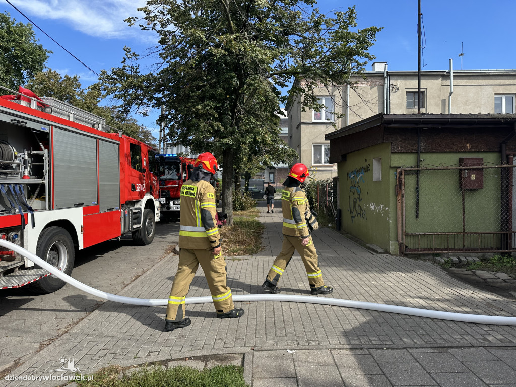 Pożar przy targowisku miejskim