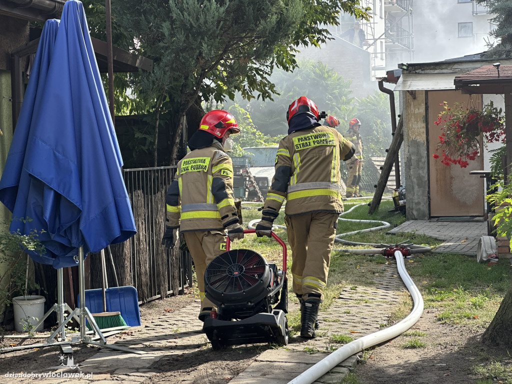 Pożar przy targowisku miejskim