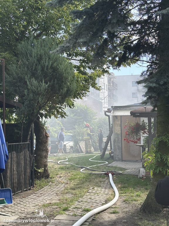 Pożar przy targowisku miejskim