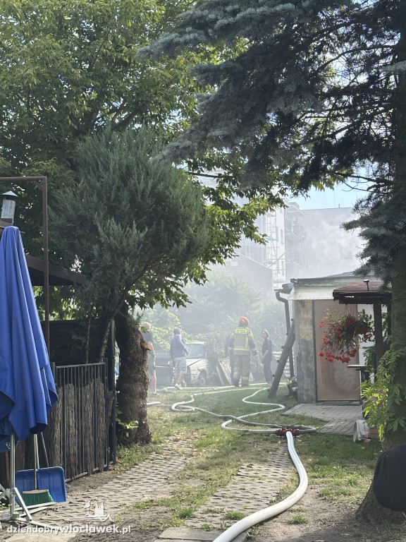 Pożar przy targowisku miejskim
