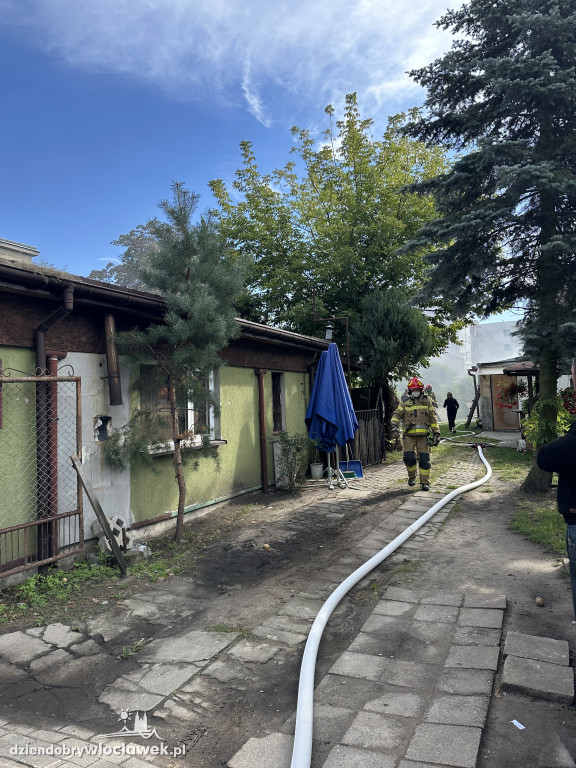Pożar przy targowisku miejskim