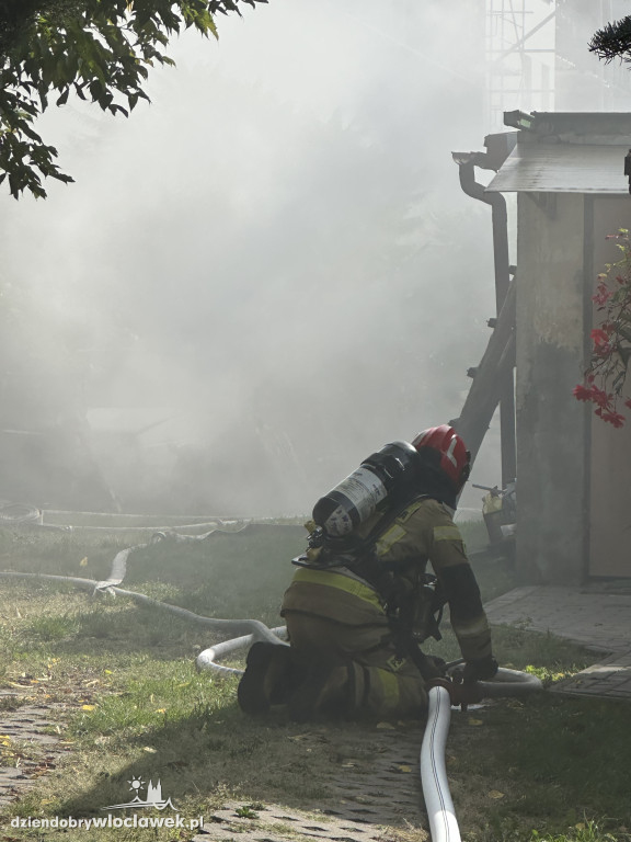 Pożar przy targowisku miejskim