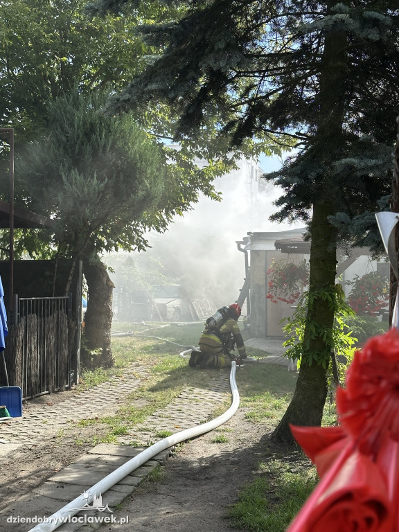 Pożar przy targowisku miejskim