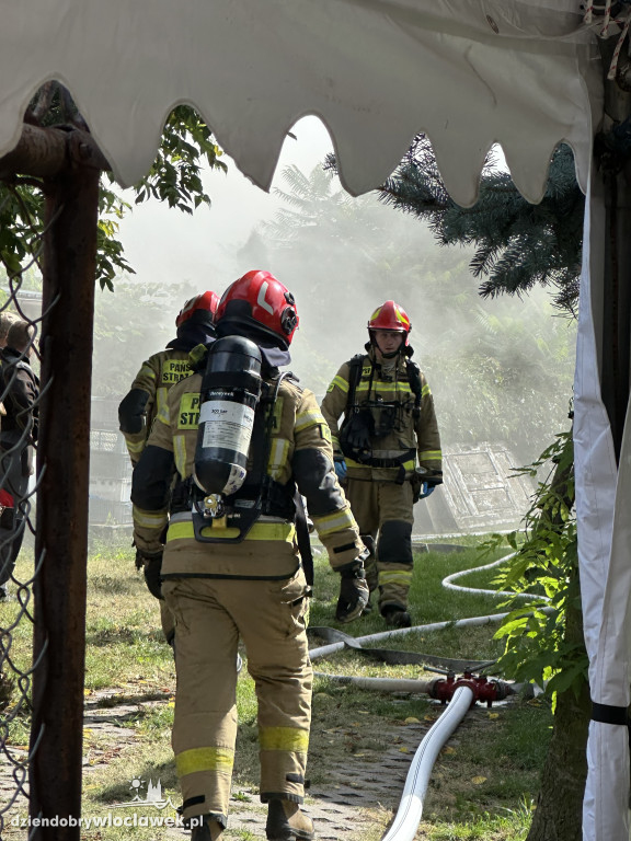 Pożar przy targowisku miejskim