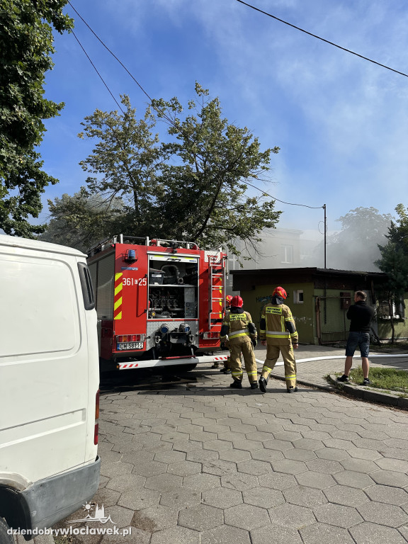 Pożar przy targowisku miejskim