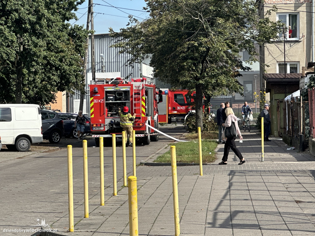 Pożar przy targowisku miejskim