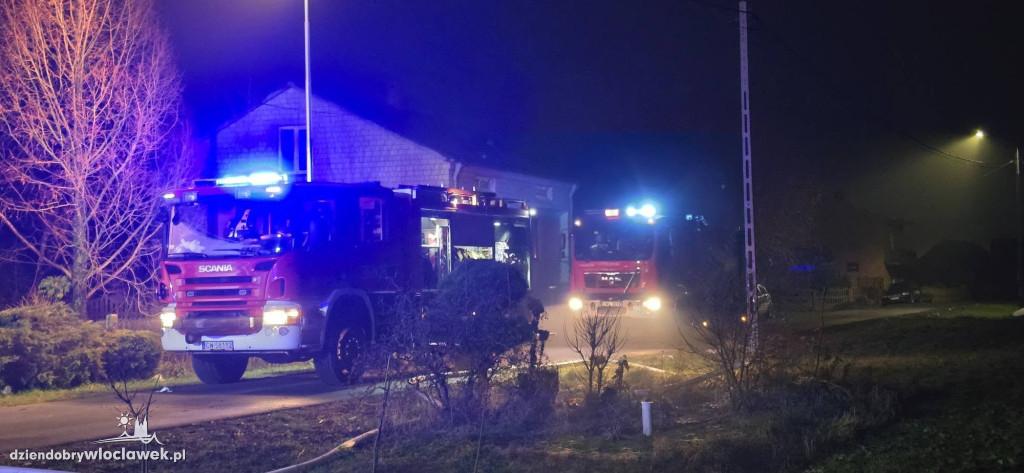 Pożar domu jednorodzinnego w Błennej