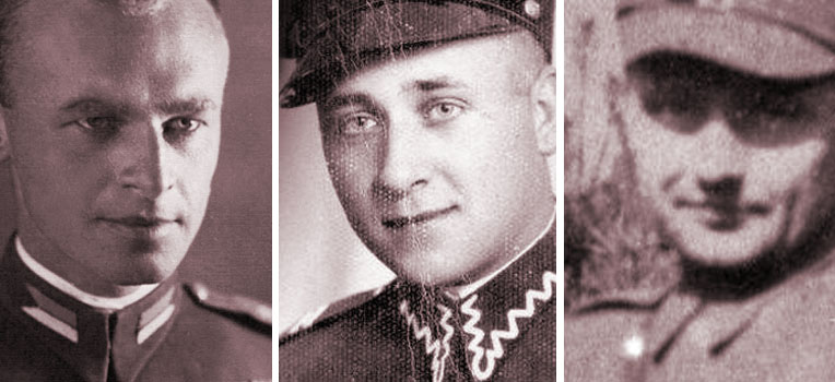 Od lewej: rtm Witold Pilecki, sierż. Józef Franczak, kpt. Zdzisław Broński