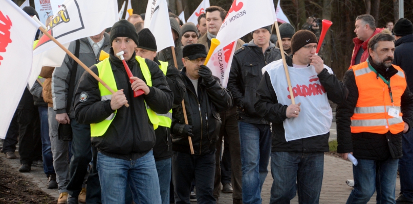 W grudniu ub. roku pracownicy Anwilu blokowali DK 91; fot. Archiwum DDWloclawek.pl