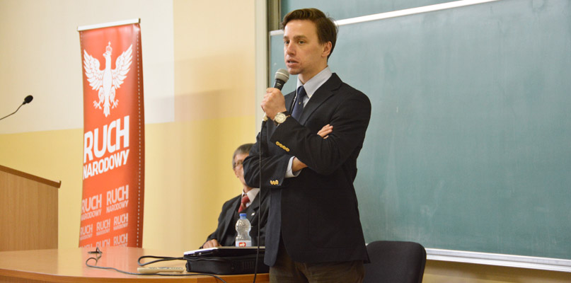 Krzysztof Bosak podczas spotkania we Włocławku. fot. Łukasz Daniewski