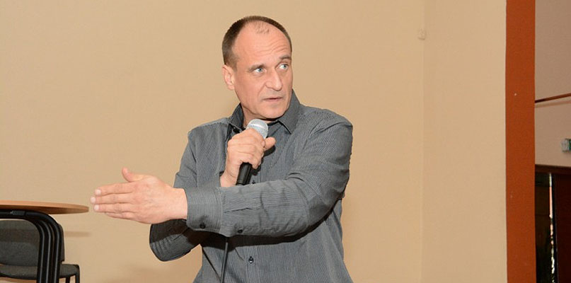 Paweł Kukiz podczas spotkania wyborczego we Włocławku podczas kampanii prezydenckiej. fot. K. Osiński