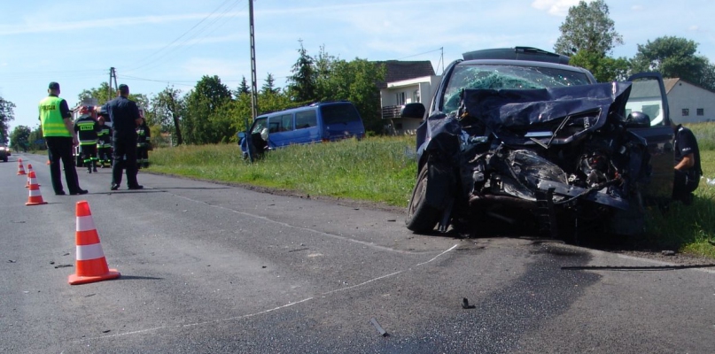 W wyniku zdarzenia dwie osoby trafiły do szpitala; Fot. KPP Golub - Dobrzyń