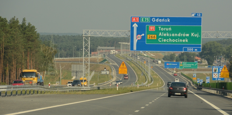 Na razie nie wiadomo, czy kierowcy aut osobowych będa płacić za jazdę podwłocławskim odcinkiem autostrady A1. Fot. archiwum DD Włocławek