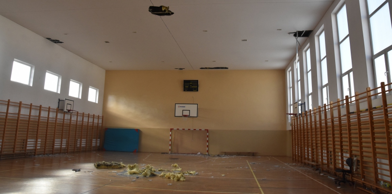 Z powodu zniszczeń sala gimnastyczna ma być zamknięta przez miesiąc. Fot. Grażyna Sobczak