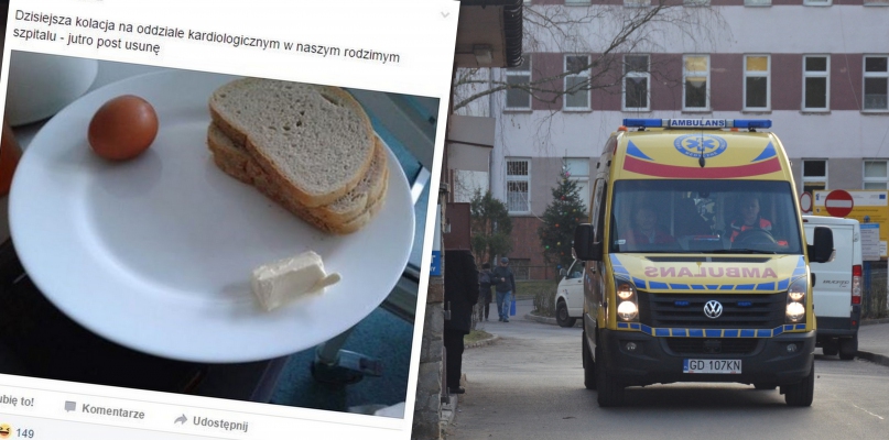 Post dotyczący kolacji podanej jednemu z pacjentów wywołał w internecie gorącą dyskusję. Fot. Grażyna Sobczak/Facebook