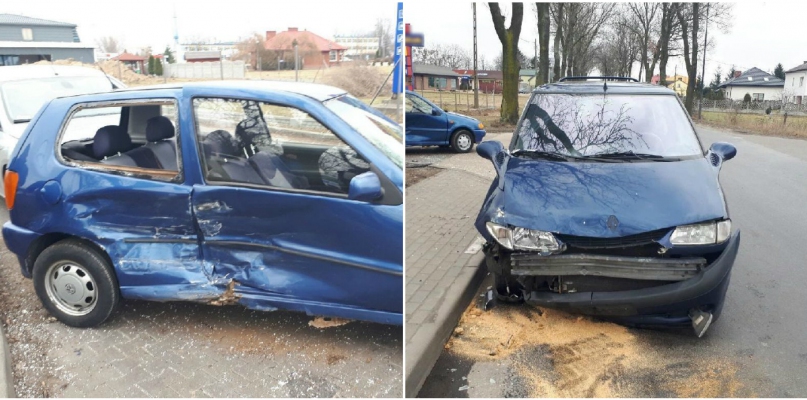 19-letni kierowca volkswagena wjechał prosto pod maskę renault.  Fot. KPP Lipno