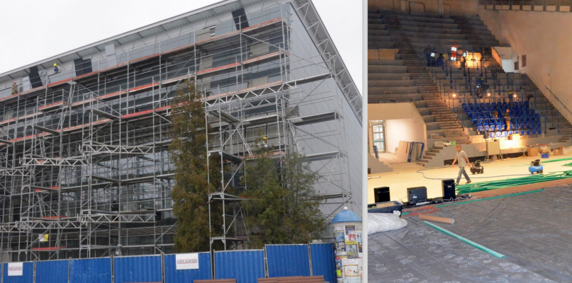 Firma Molewski informuje, że kończy remont hali OSiR. W przyszłym tygodniu mają się rozpocząć odbiory wewnętrzne.  Fot. DDWloclawek.pl