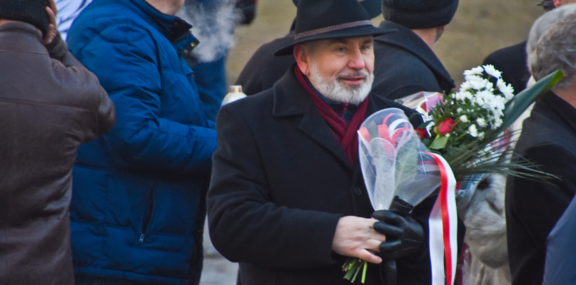 Wśród uczestników uroczystości znalazł się Jerzy Gadzinowski, bratanek Jerzego Gadzinowskiego `Szarego`, jednego z `Wyklętych` działających na terenie Kujaw. fot. Łukasz Daniewski