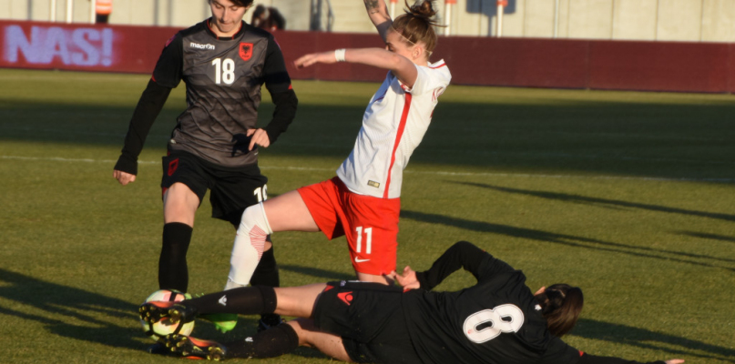 W kwietniu 2018 roku na stadionie Ośrodka Sportu i Rekreacji seniorska reprezentacja kobiet zagrała mecz eliminacyjny z Albanią. Wtedy był remis 1:1. Fot. Daniel Wiśniewski