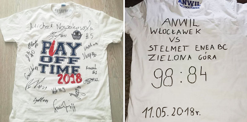 Koszulka została przekazana nowej właścicielce 24 maja po zwycięskim półfinałowym meczu ze Stelmetem Enea BC Zielona Góra. fot. nadesłane