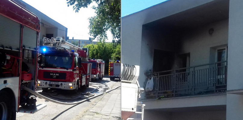 Mieszkanie kompletnie spłonęło, ale na szczęście ludzie ewakuowali się jeszcze przed przyjazdem straży pożarnej. Fot. Daniel Wiśniewski