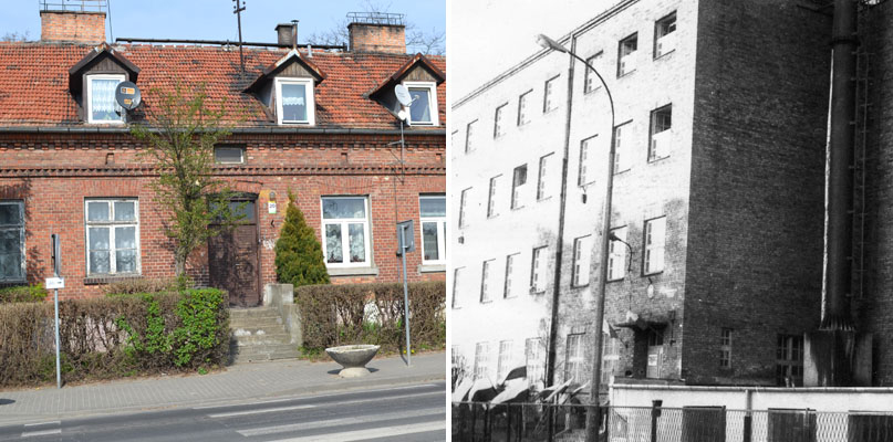 Po lewej: pierwsza siedziba szkoły (zdjęcie współczesne), z prawej obecny gmach szkoły (fotografia z okresu PRL). fot. archiwum ZS 8