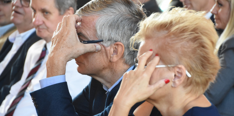Andrzej Pałucki i Olga Krut-Horonziak na widowni podczas debaty prezydenckiej Radia PiK. Fot. DDWloclawek.pl 