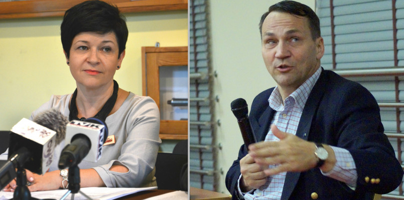 Joanna Borowiak i Radosław Sikorski posługują się w eurowyborach tym samym hasłem. Fot. Natalia Seklecka/archiwum