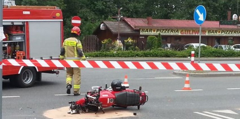 W wypadku poszkodowany został 46-letni kierowca motocykla. Fot. nadesłane