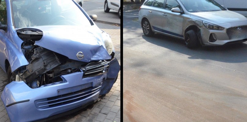 Zderzyły się nissan i hyundai. Fot. DDWloclawek.pl