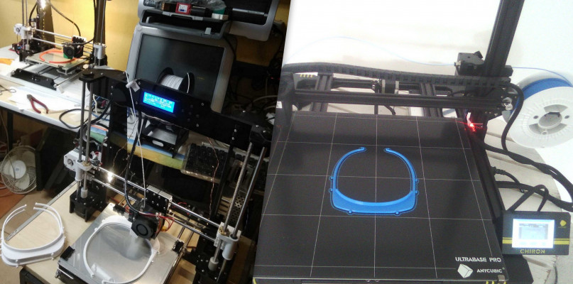 Na drukarkach 3D drukowane są uchwyty do masek ochronnych fot. Zespół Szkół Elektrycznych
