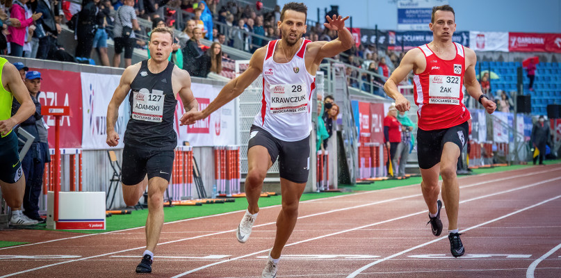 Mistrzem Polski w biegu na 200 m. został Łukasz Krawczuk Fot. TK