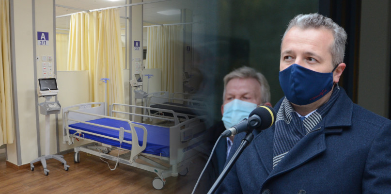 We wtorek (15 grudnia) pod budynkiem szpitala zorganizowano konferencję prasową. Fot. Daniel Wiśniewski