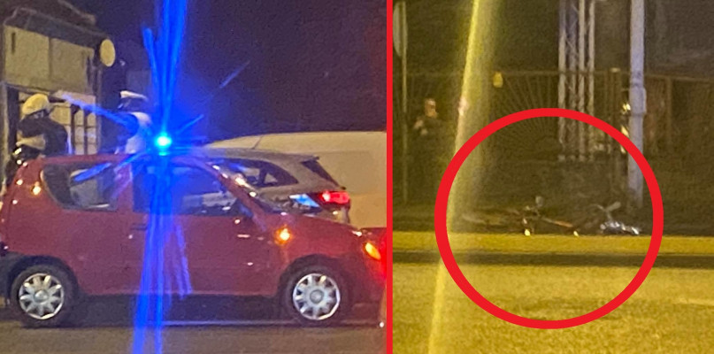 Włocławek: potrącenie rowerzysty na ul. Okrzei. Fot. Alert24