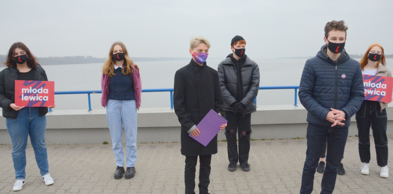 Młodzi przedstawiciele lewicy nie chcą budowy stopnia wodnego poniżej Włocławka. Fot. Natalia Seklecka